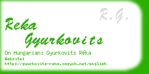 reka gyurkovits business card