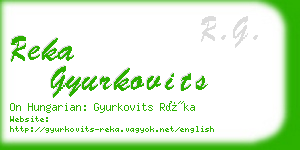 reka gyurkovits business card